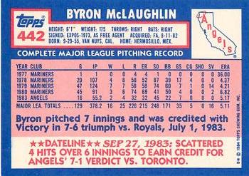 1984 Topps - Collector's Edition (Tiffany) #442 Byron McLaughlin Back