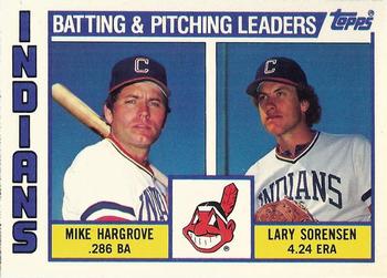 1984 Topps - Collector's Edition (Tiffany) #546 Indians Leaders / Checklist (Mike Hargrove / Lary Sorensen) Front