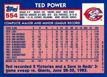 1984 Topps - Collector's Edition (Tiffany) #554 Ted Power Back
