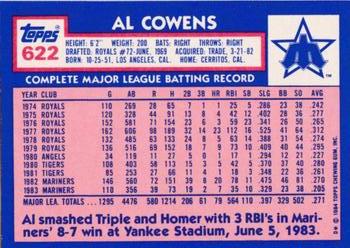 1984 Topps - Collector's Edition (Tiffany) #622 Al Cowens Back