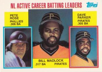 1984 Topps - Collector's Edition (Tiffany) #701 NL Active Career Batting Leaders (Bill Madlock / Pete Rose / Dave Parker) Front