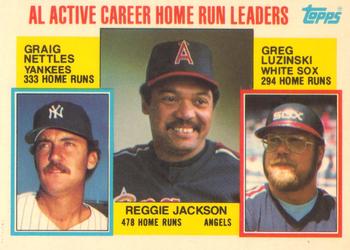 1984 Topps - Collector's Edition (Tiffany) #712 AL Active Career Home Run Leaders (Reggie Jackson / Graig Nettles / Greg Luzinski) Front