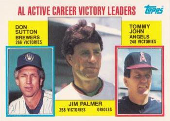 1984 Topps - Collector's Edition (Tiffany) #715 AL Active Career Victory Leaders (Jim Palmer / Don Sutton / Tommy John) Front