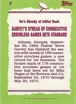 1985 Topps - Collector's Edition (Tiffany) #2 Steve Garvey Back