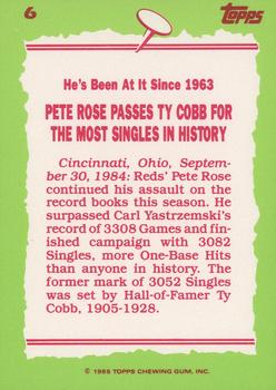 1985 Topps - Collector's Edition (Tiffany) #6 Pete Rose Back