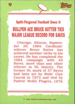 1985 Topps - Collector's Edition (Tiffany) #9 Bruce Sutter Back