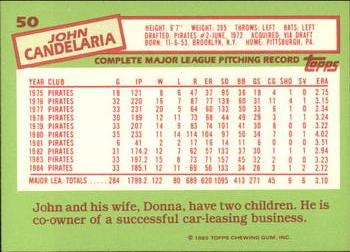 1985 Topps - Collector's Edition (Tiffany) #50 John Candelaria Back