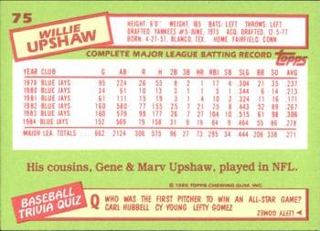 1985 Topps - Collector's Edition (Tiffany) #75 Willie Upshaw Back