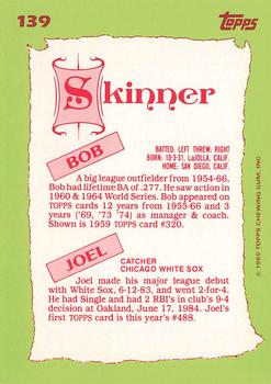 1985 Topps - Collector's Edition (Tiffany) #139 Joel Skinner / Bob Skinner Back