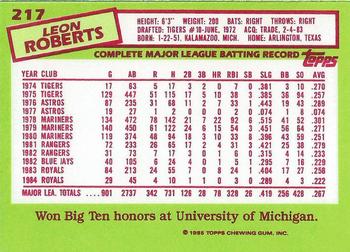 1985 Topps - Collector's Edition (Tiffany) #217 Leon Roberts Back