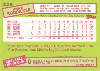 1985 Topps - Collector's Edition (Tiffany) #225 Mike Boddicker Back