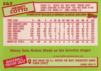 1985 Topps - Collector's Edition (Tiffany) #267 Henry Cotto Back
