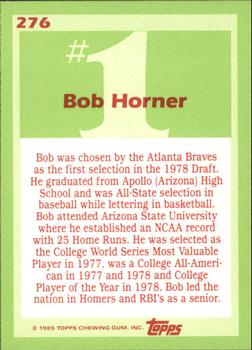 1985 Topps - Collector's Edition (Tiffany) #276 Bob Horner Back