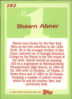 1985 Topps - Collector's Edition (Tiffany) #282 Shawn Abner Back