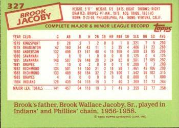 1985 Topps - Collector's Edition (Tiffany) #327 Brook Jacoby Back