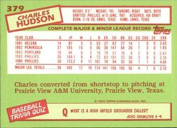 1985 Topps - Collector's Edition (Tiffany) #379 Charles Hudson Back