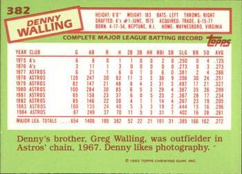 1985 Topps - Collector's Edition (Tiffany) #382 Denny Walling Back