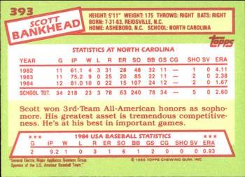 1985 Topps - Collector's Edition (Tiffany) #393 Scott Bankhead Back