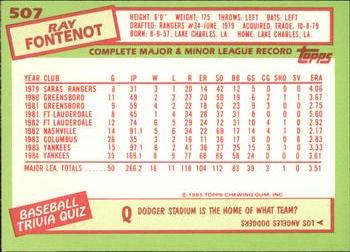 1985 Topps - Collector's Edition (Tiffany) #507 Ray Fontenot Back