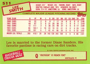 1985 Topps - Collector's Edition (Tiffany) #511 Lee Smith Back
