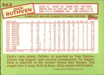 1985 Topps - Collector's Edition (Tiffany) #563 Dick Ruthven Back