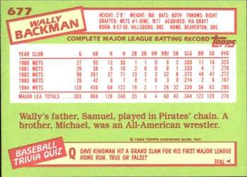 1985 Topps - Collector's Edition (Tiffany) #677 Wally Backman Back