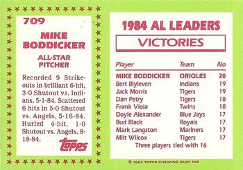 1985 Topps - Collector's Edition (Tiffany) #709 Mike Boddicker Back