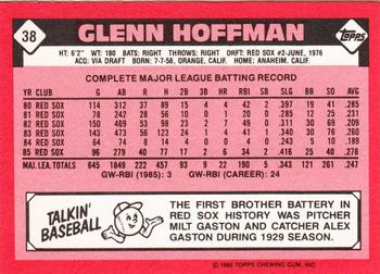 1986 Topps - Collector's Edition (Tiffany) #38 Glenn Hoffman Back