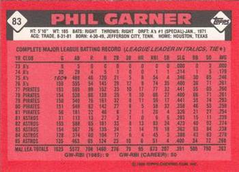 1986 Topps - Collector's Edition (Tiffany) #83 Phil Garner Back