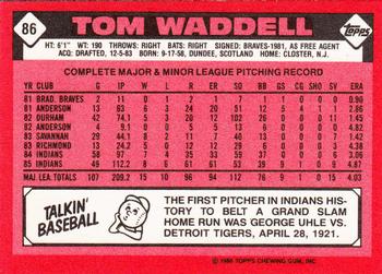 1986 Topps - Collector's Edition (Tiffany) #86 Tom Waddell Back