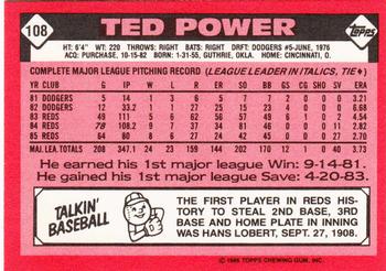 1986 Topps - Collector's Edition (Tiffany) #108 Ted Power Back