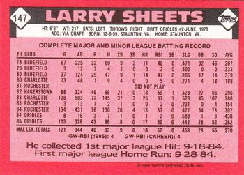1986 Topps - Collector's Edition (Tiffany) #147 Larry Sheets Back