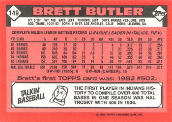 1986 Topps - Collector's Edition (Tiffany) #149 Brett Butler Back