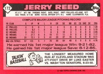 1986 Topps - Collector's Edition (Tiffany) #172 Jerry Reed Back