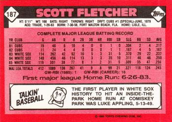 1986 Topps - Collector's Edition (Tiffany) #187 Scott Fletcher Back