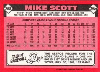1986 Topps - Collector's Edition (Tiffany) #268 Mike Scott Back