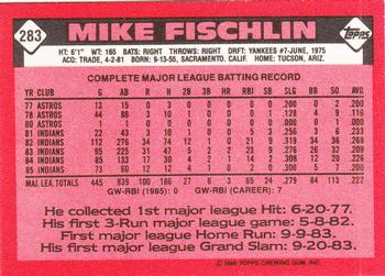 1986 Topps - Collector's Edition (Tiffany) #283 Mike Fischlin Back