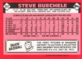 1986 Topps - Collector's Edition (Tiffany) #397 Steve Buechele Back