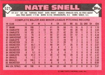 1986 Topps - Collector's Edition (Tiffany) #521 Nate Snell Back