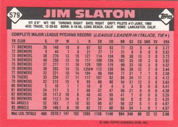 1986 Topps - Collector's Edition (Tiffany) #579 Jim Slaton Back