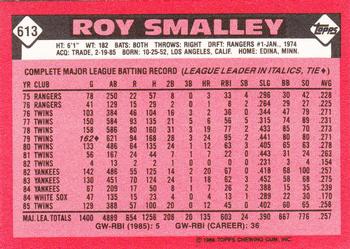 1986 Topps - Collector's Edition (Tiffany) #613 Roy Smalley Back
