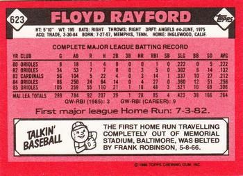 1986 Topps - Collector's Edition (Tiffany) #623 Floyd Rayford Back