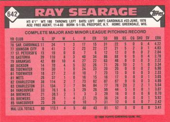 1986 Topps - Collector's Edition (Tiffany) #642 Ray Searage Back