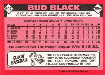 1986 Topps - Collector's Edition (Tiffany) #697 Bud Black Back