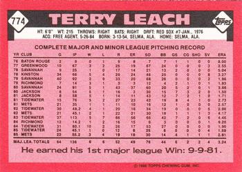 1986 Topps - Collector's Edition (Tiffany) #774 Terry Leach Back