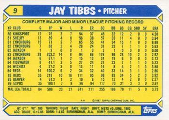 1987 Topps - Collector's Edition (Tiffany) #9 Jay Tibbs Back