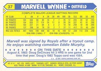 1987 Topps - Collector's Edition (Tiffany) #37 Marvell Wynne Back