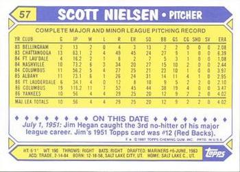1987 Topps - Collector's Edition (Tiffany) #57 Scott Nielsen Back