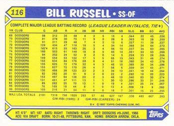 1987 Topps - Collector's Edition (Tiffany) #116 Bill Russell Back