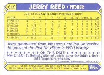 1987 Topps - Collector's Edition (Tiffany) #619 Jerry Reed Back